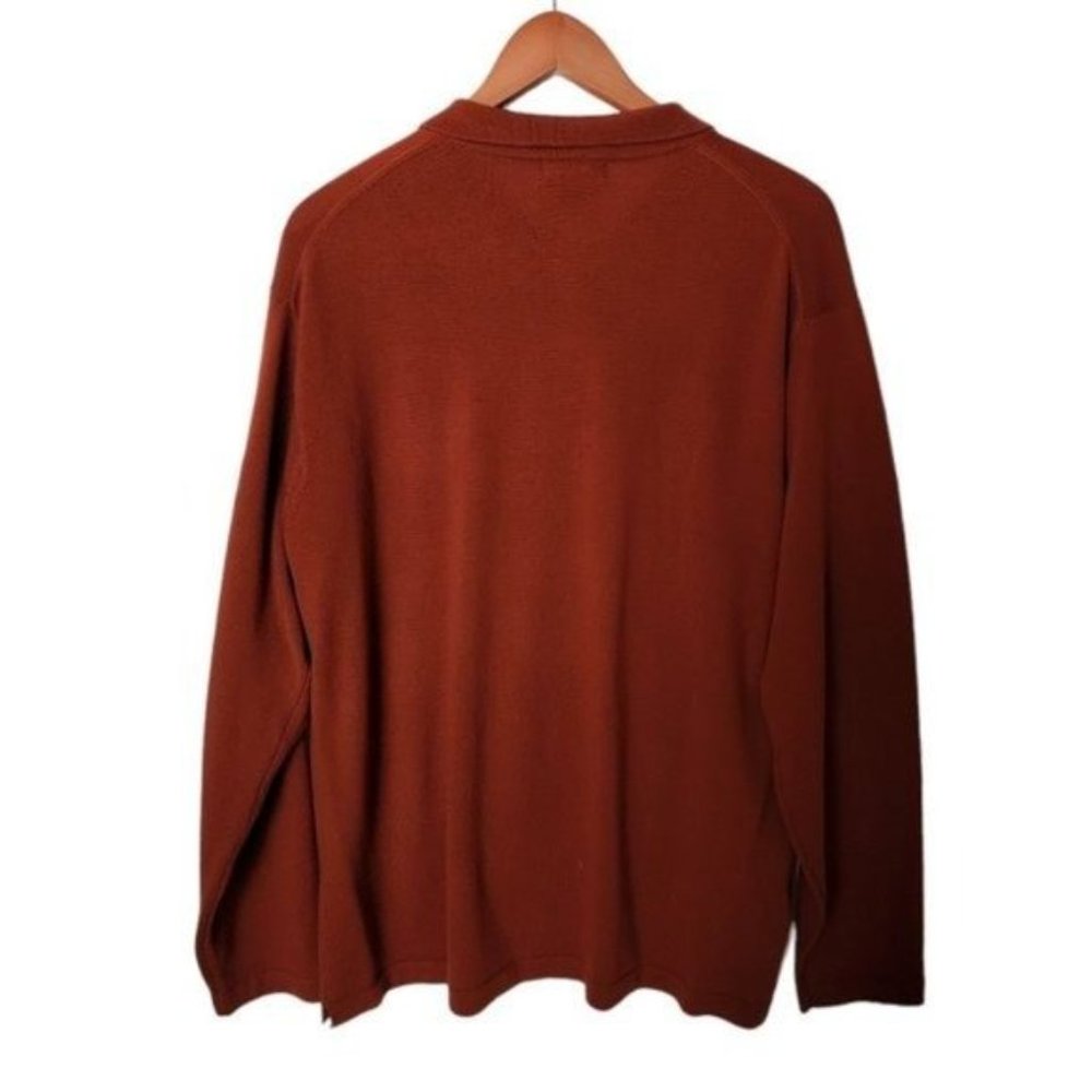 Banana Republic Extra Fine Italian Merino Wool Sweater Collar XL Rust Orange - Picture 9 of 10